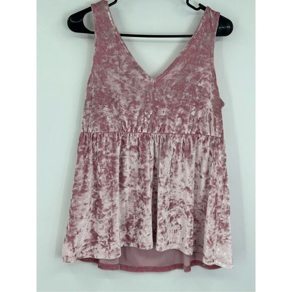 Torrid pink velveteen/velour sleeveless top size 00 (women's L - Picture 6 of 16